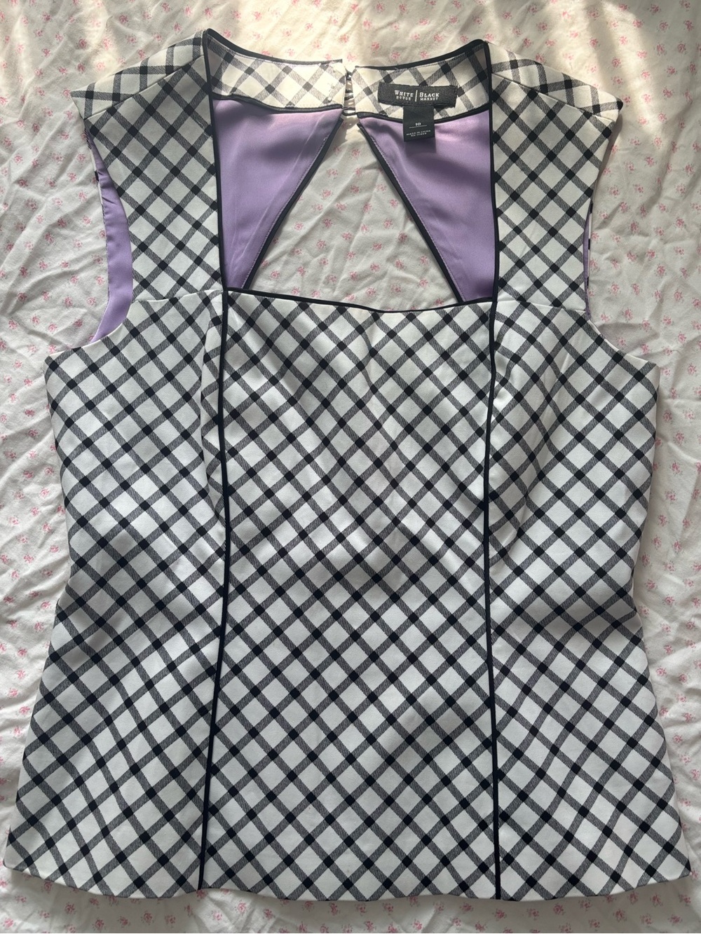 white house black market gingham blouse​